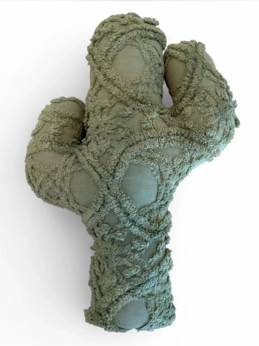 Textured Green Cactus Accent Pillow